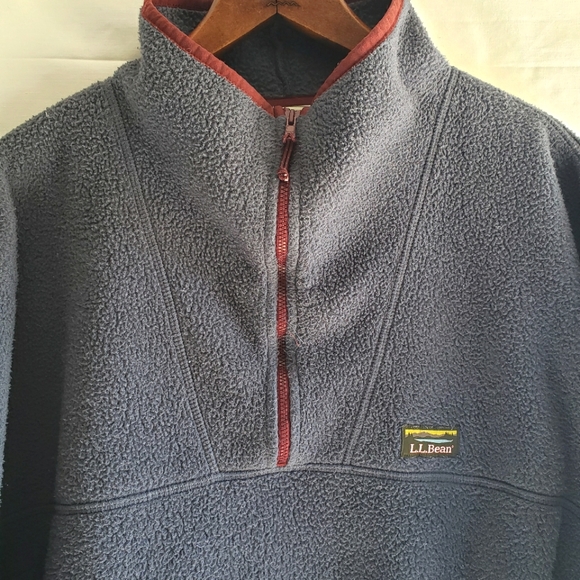 L. L. Bean Mens 1/4 Zip Pullover Outerwear Sweater Blue Long Sleeve XXL Tall - Picture 7 of 13